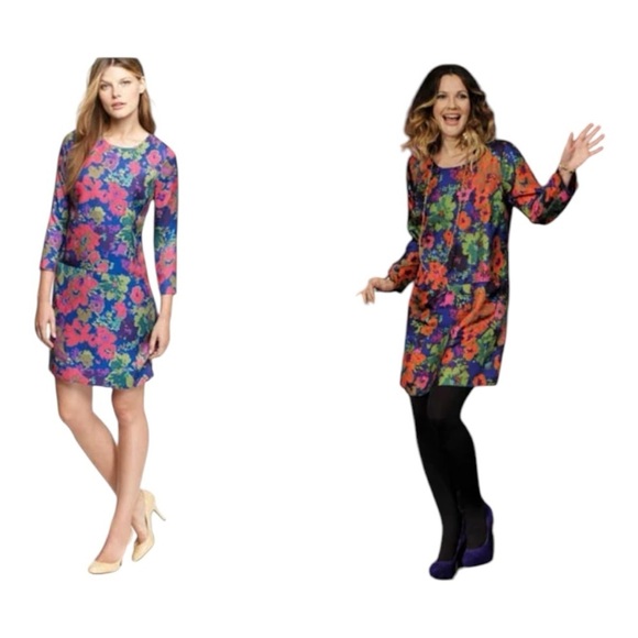 J. Crew Jules Silk Long Sleeve Floral Shift Mini Dress Size 2 - As Seen on Drew - Picture 13 of 13